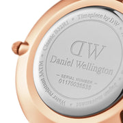 Daniel Wellington Petite Reading White Dial Black Leather Strap Watch For Women - DW00100173