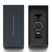 Daniel Wellington Petite Cornwall Black Dial Black Nylon Strap Watch For Women - DW00100248