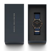 Daniel Wellington Classic Bayswater Black Dial Black NATO Strap Watch For Women - DW00100281