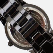 Daniel Wellington Iconic Link Ceramic Black Dial Black Steel Strap Watch For Women - DW00100414