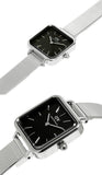 Daniel Wellington Quadro Studio Black Dial Silver Mesh Strap Watch For Women - DW00100522