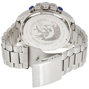 Diesel Mega Chief Chronograph White Dial Silver Steel Strap Watch For Men - DZ4328