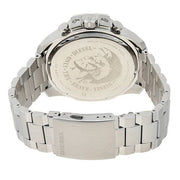 Diesel Mega Chief Chronograph White Dial Silver Steel Strap Watch For Men - DZ4477