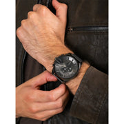 Diesel Mega Chief Chronograph Black Dial Black Mesh Strap Watch For Men - DZ4527