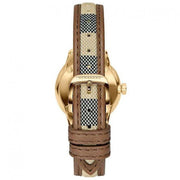 Burberry The Classic Gold Dial Brown Leather Strap Watch for Women - BU10114