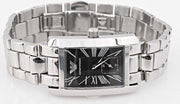 Emporio Armani Classic Black Dial Silver Stainless Steel Watch For Women - AR0157