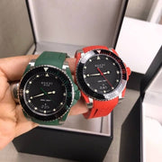 Gucci Dive Black Dial Green Rubber Strap Watch For Men - YA136310