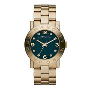 Marc Jacobs Amy Green Dial Gold Steel Strap Watch for Women - MBM8619