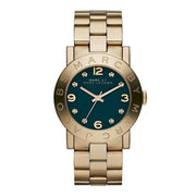 Marc Jacobs Amy Green Dial Gold Steel Strap Watch for Women - MBM8609
