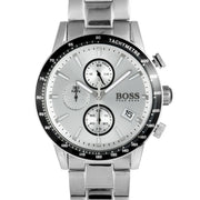 Hugo Boss Rafale Competitive Sport Chronograph Silver Dial Silver Steel Strap Watch for Men - 1513511