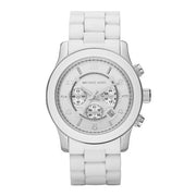 Michael Kors Oversize White Dial White Steel Strap Watch for Men - MK8108