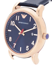 Emporio Armani Luigi Blue Dial Blue Leather Strap Watch for Men - AR11135