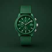 Lacoste 12.12 Chronograph Green Dial Green Silicone Strap Watch for Men - 2010973