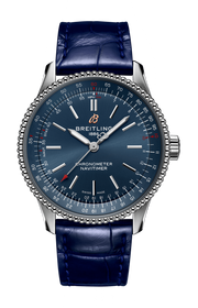 Breitling Navitimer Automatic 35 Blue Dial Blue Leather Strap Watch for Men - A17395161C1P1