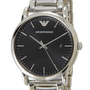Emporio Armani Luigi Quartz Black Dial Silver Steel Strap Watch For Men - AR2499