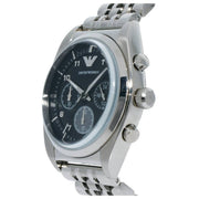 Emporio Armani Franco Black Dial Silver Steel Strap Watch For Men - AR0373