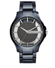 Armani Exchange Hampton Skeleton Grey Dial Blue Steel Strap Watch For Men - AX2401