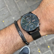 Hugo Boss Associate Chronograph Black Dial Black Mesh Bracelet Watch for Men - 1513811