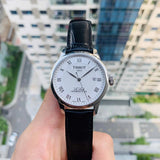 Tissot Le Locle Powermatic 80 Silver Dial Black Leather Strap Watch For Men - T006.407.16.033.00