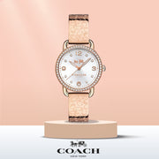 Coach Delancey Silver Dial Rose Gold Steel Strap Watch for Women - 14502355