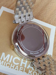 Michael Kors Darci Silver Dial Two Tone Steel Strap Watch for Women - MK3215