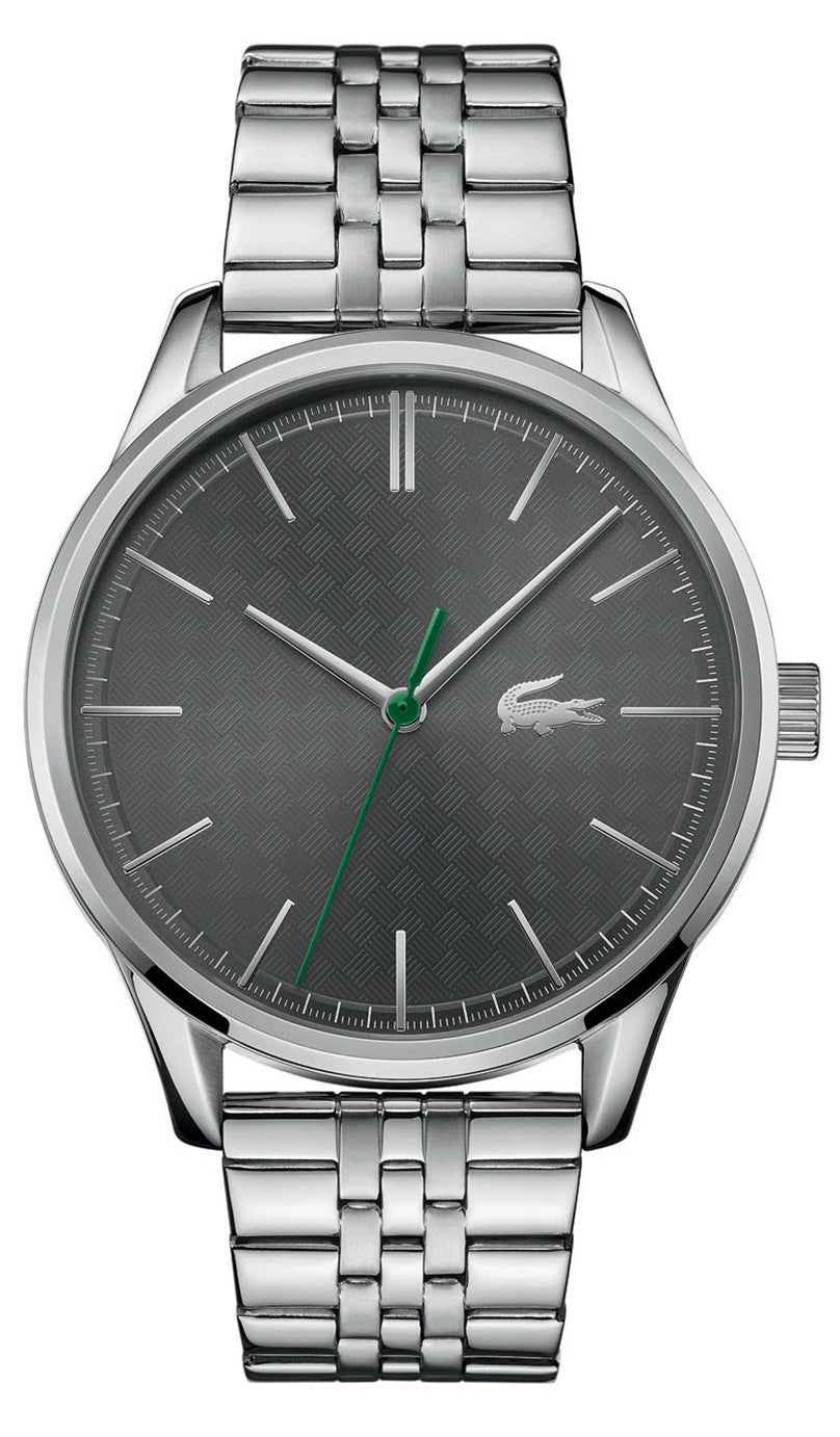 Lacoste Vienna Gray Dial Gray Steel Strap Watch for Men - 2011073T