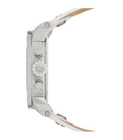 Diesel Badass Chronograph White Dial White Leather Strap Watch For Men - DZ7265