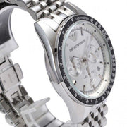 Emporio Armani Sportivo Chronograph Silver Dial Silver Steel Strap Watch For Men - AR6073