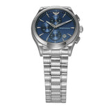Emporio Armani Renato Chronograph Blue Dial Silver Steel Strap Watch For Men - AR11528