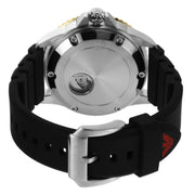Emporio Armani Sea Explorer Meccanico Automatic Red Dial Black Silicon Strap Watch For Men - AR60070