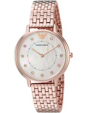 Emporio Armani Dress Quartz Rose Gold Dial Rose Gold Steel Strap Watch For Women - AR11062