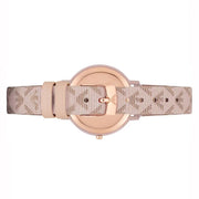 Emporio Armani Kappa Quartz Rose Gold Dial Pink Leather Strap Watch For Women - AR11010