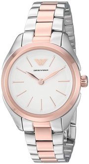 Emporio Armani Analog White Dial Two Tone Steel Strap Watch For Women - AR11029