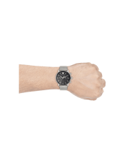 Emporio Armani Chronograph Black Dial Silver Mesh Bracelet Watch For Men - AR11104