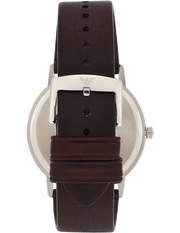 Emporio Armani Kappa Quartz Black Dial Brown Leather Strap Watch For Men - AR11153