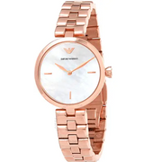 Emporio Armani Arianna Analog Mother of Pearl Dial Rose Gold Steel Strap Watch For Women - AR11196