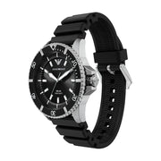 Emporio Armani World Explorer Solar Black Dial Black Silicone Strap Watch for Men - AR11788