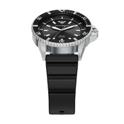 Emporio Armani World Explorer Solar Black Dial Black Silicone Strap Watch for Men - AR11788