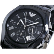 Emporio Armani Valente Chronograph Black Dial Black Ceramic Strap Watch For Men - AR1400
