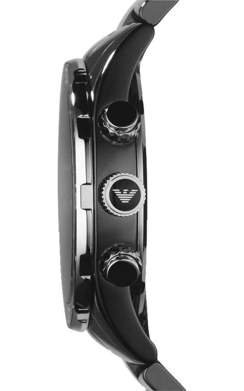Emporio Armani Black Ceramic Chronograph Black Dial Watch For Men