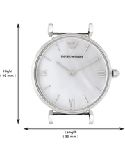 Emporio Armani T Bar Mother of Pearl Dial Steel Strap Watch For Women - AR1682