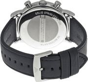 Emporio Armani Luigi Chronograph Black Dial Black Leather Watch For Men - AR1828