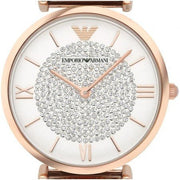 Emporio Armani Gianni T Bar White Dial Two Tone Steel Strap Watch For Women - AR1926