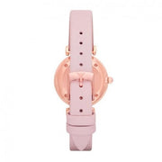 Emporio Armani Gianni T Bar Mother Of Pearl Pink Dial Pink Leather Strap Watch For Women - AR1958