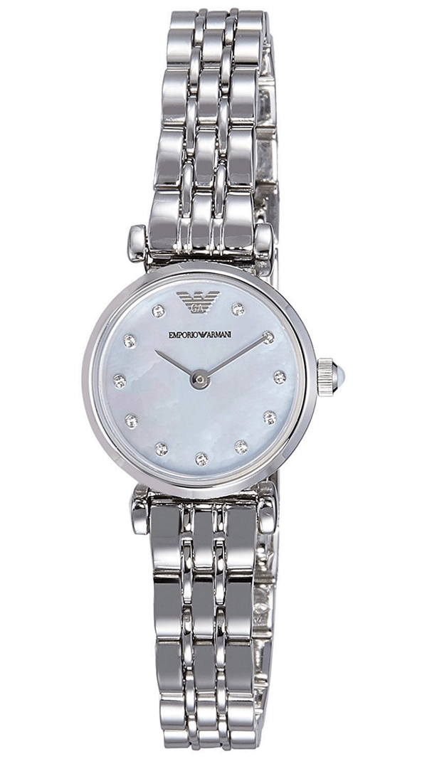 Emporio Armani Gianni Blue Dial Silver Steel Strap Watch For Women - AR1961