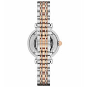 Emporio Armani Gianni T Bar Analog White Dial Two Tone Steel Strap Watch For Women - AR2076