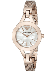 Emporio Armani Chiara Analog White Dial Rose Gold Steel Strap Watch For Women - AR7329