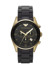 Emporio Armani Sportivo Quartz Black Dial Black Steel Strap Watch For Men - AR8023