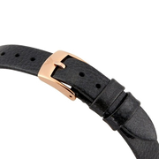 Emporio Armani Aurora Mother Of Pearl Black Dial Black Leather Strap Watch For Women - AR11056