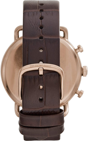 Emporio Armani Aviator Quartz Black Dial Brown Leather Strap Watch For Men - AR11337
